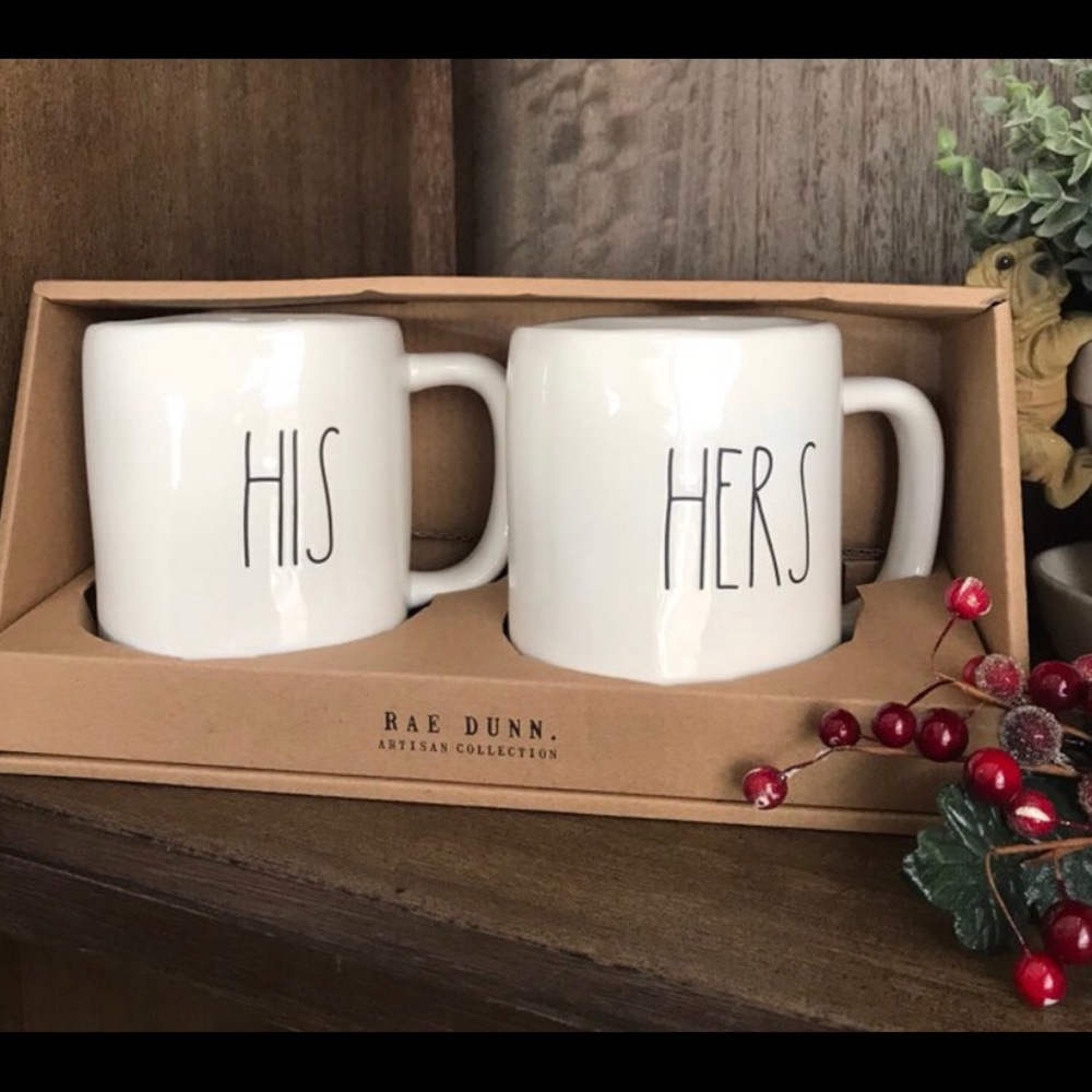 Rae Dunn HIS & HERS mug set NEW